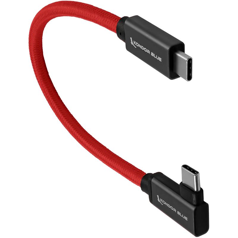 Kondor Blue USB C to USB C High Speed Cable for SSD Recording - Right Angle (8.5